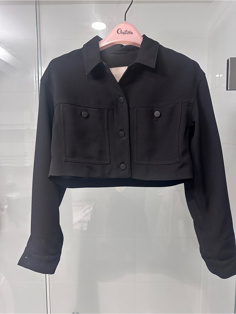 Wilfred Black Cropped Button-Front Jean Jacket